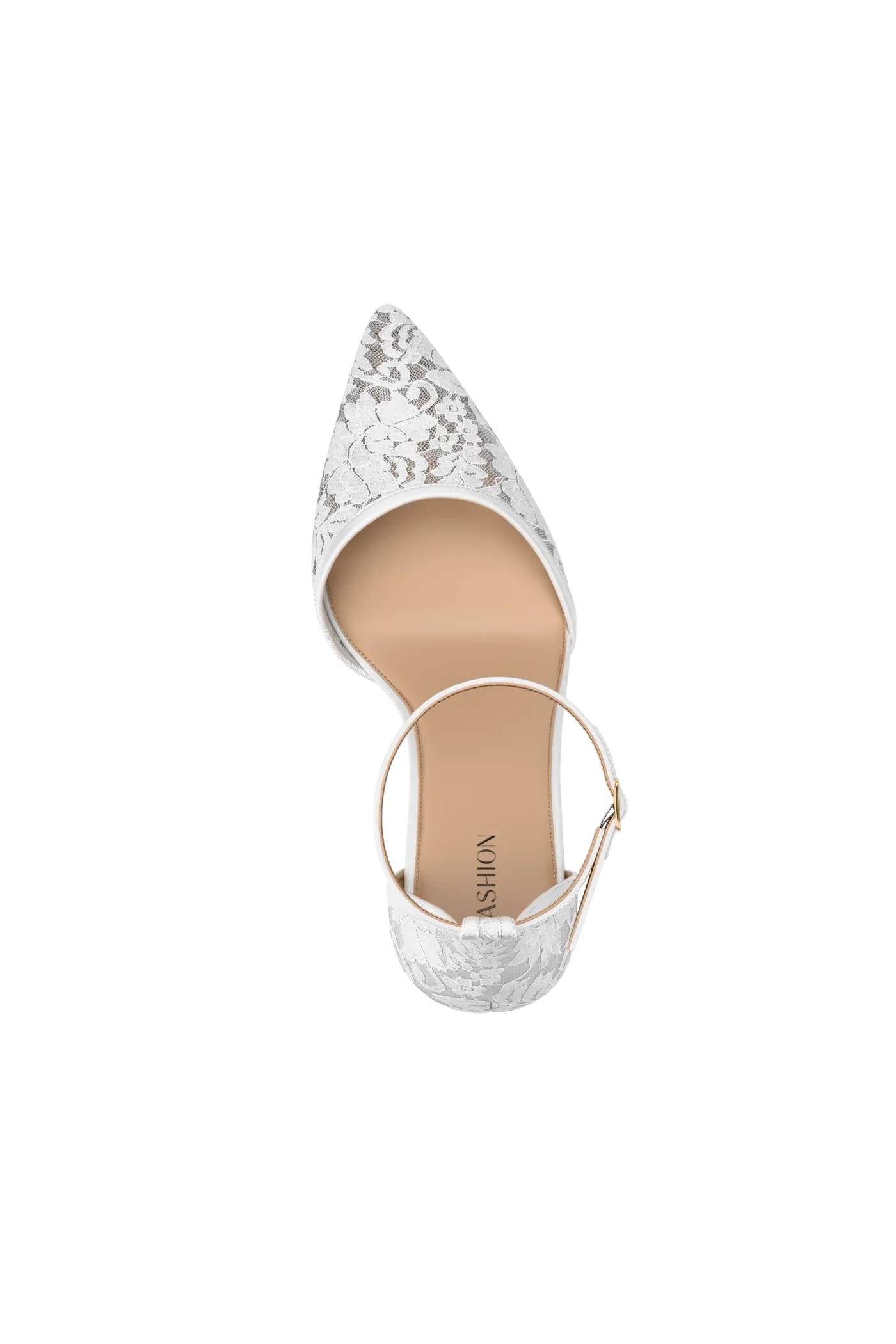 The D'Orsay - White Satin Lace Flat