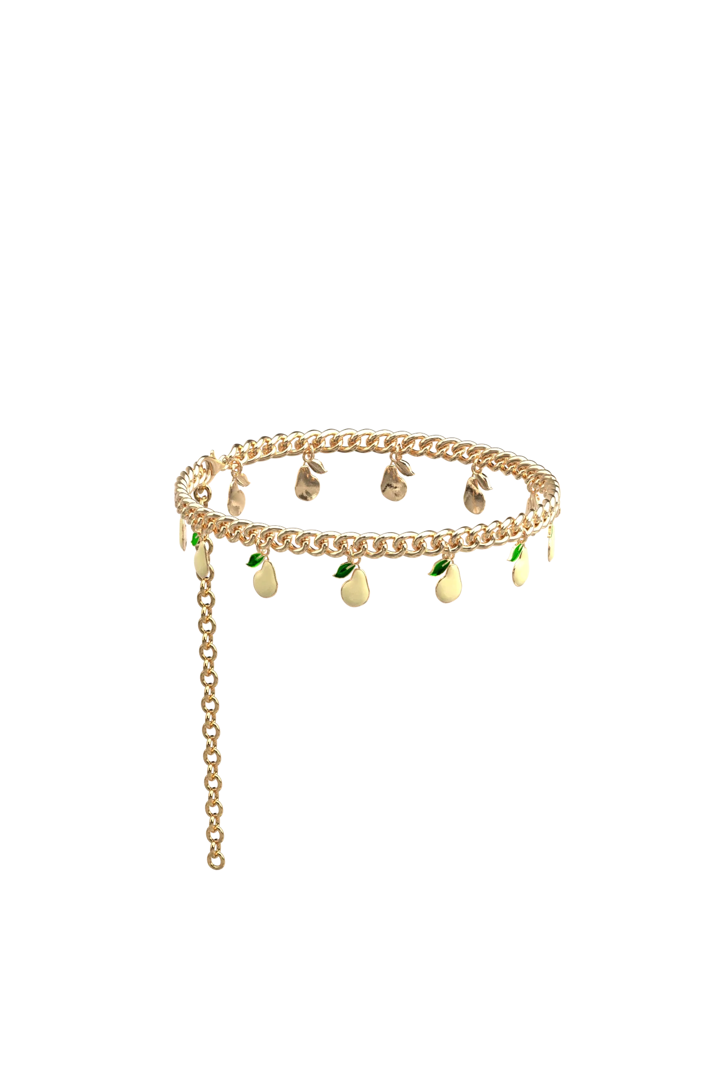 Gold Pear Charm Ankle Chain