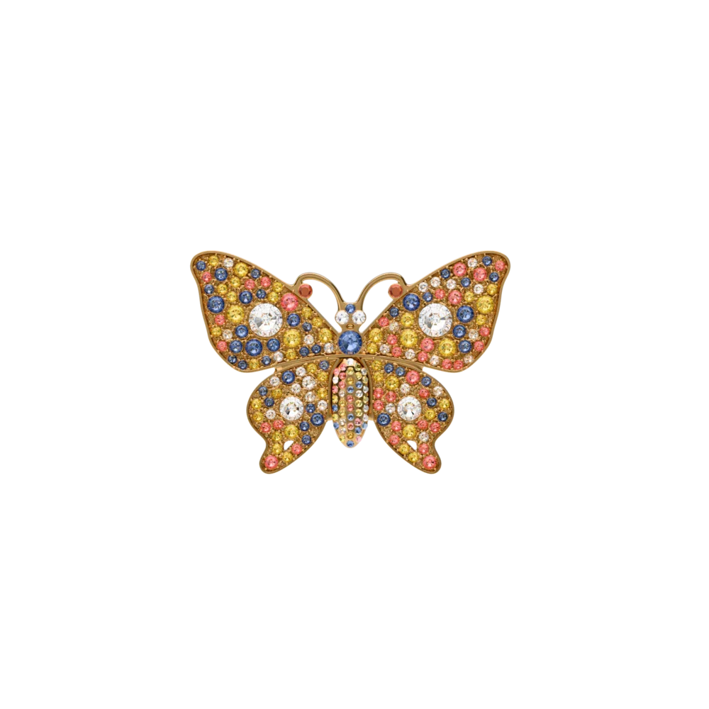 Rhinestone Butterfly Gold Multi Toe Clip