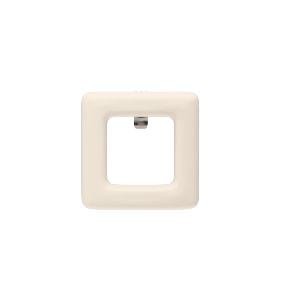 Square Ivory Leather Toe Clip