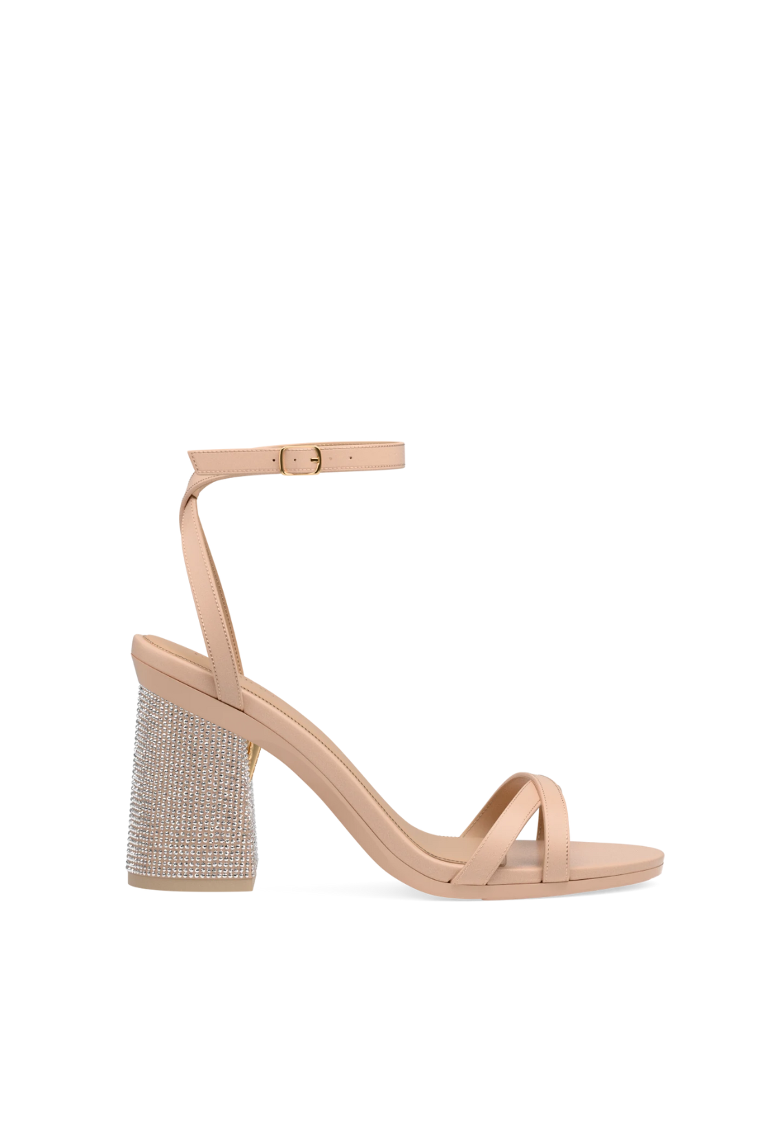 Flare Block Heel Kit 4 Sand Rhinestone