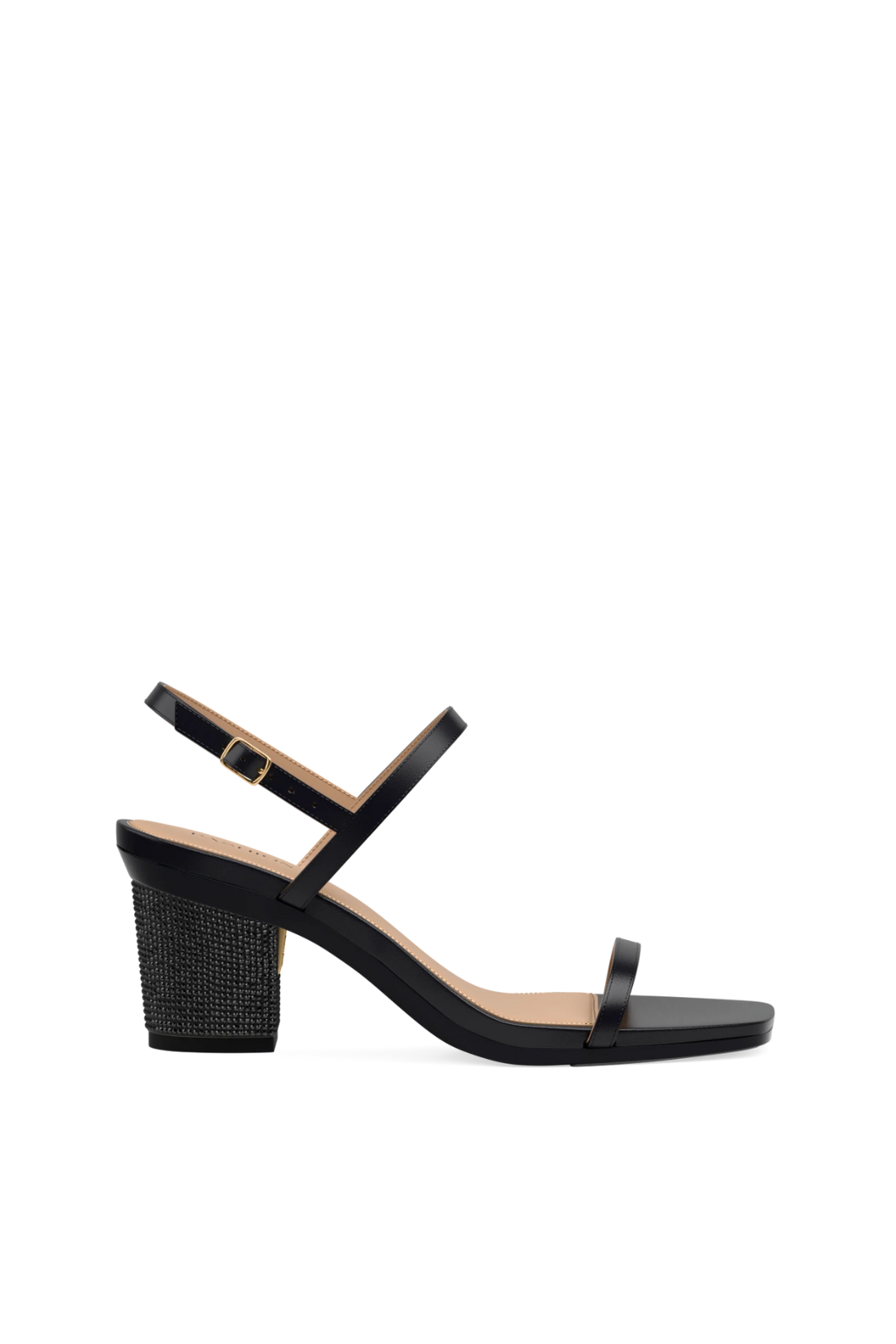 Block Heel Kit 3 Coal Rhinestone