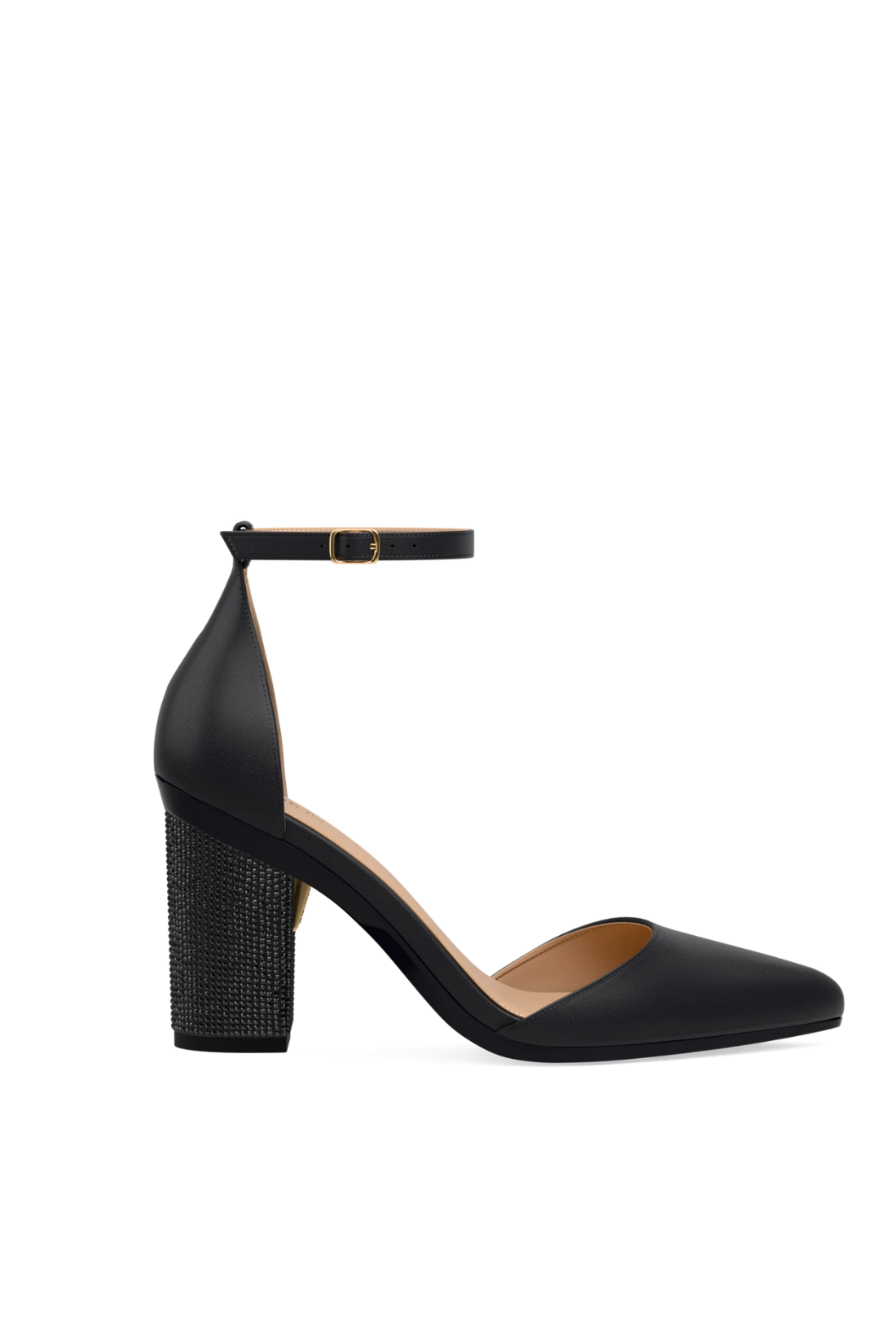 Block Heel Kit 4 Coal Rhinestone