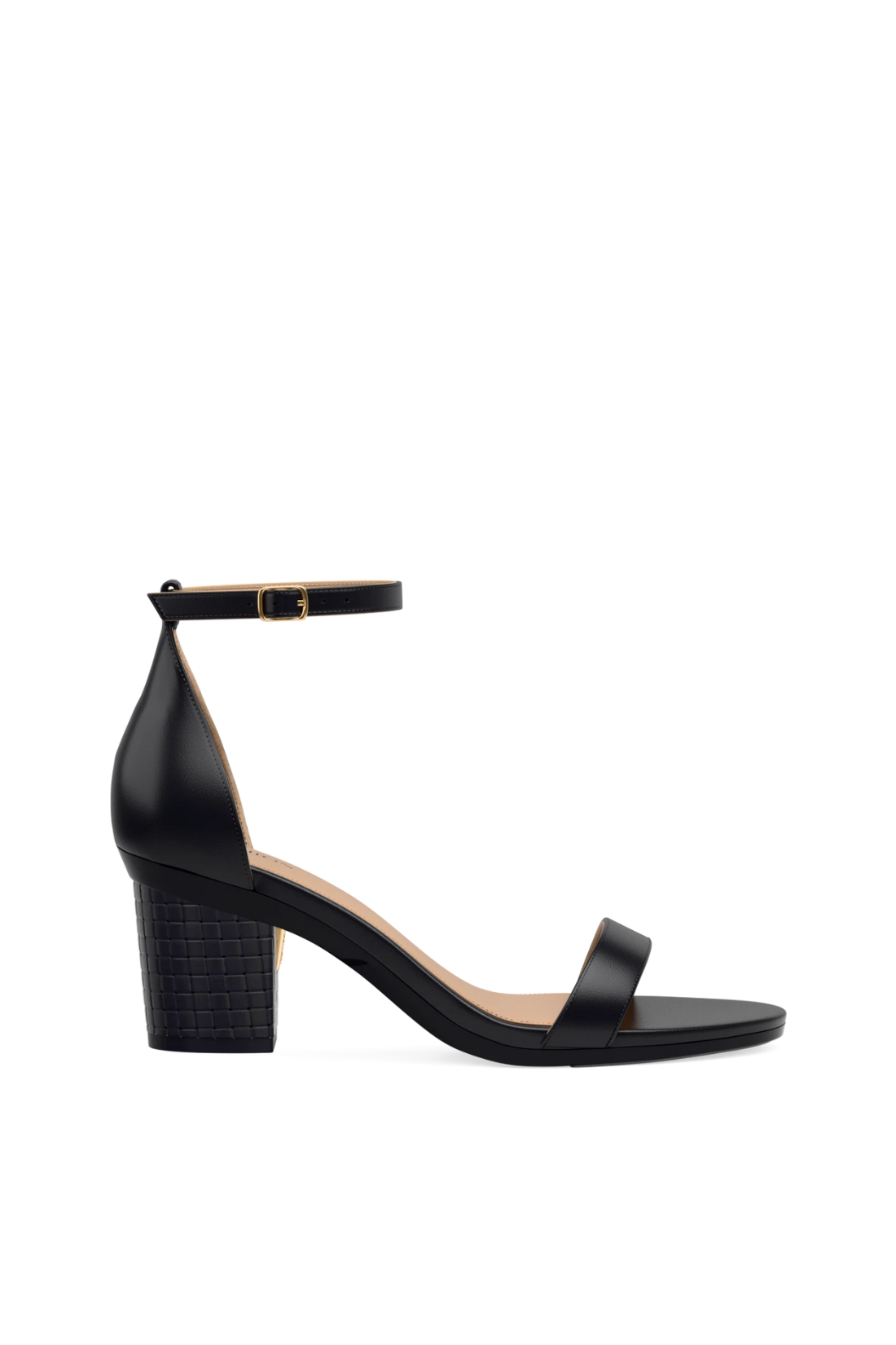 Block Heel Kit 3 Coal Woven Leather