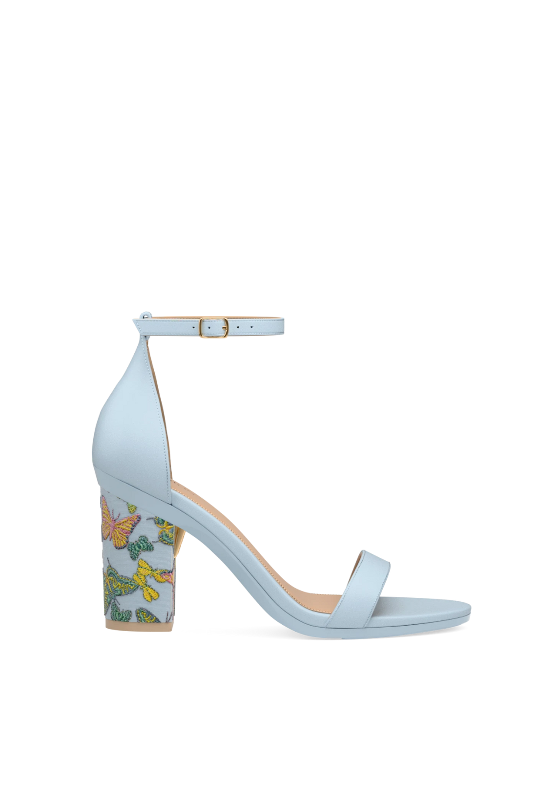 Block Heel Kit 4 Baby Blue Butterfly Embroidery