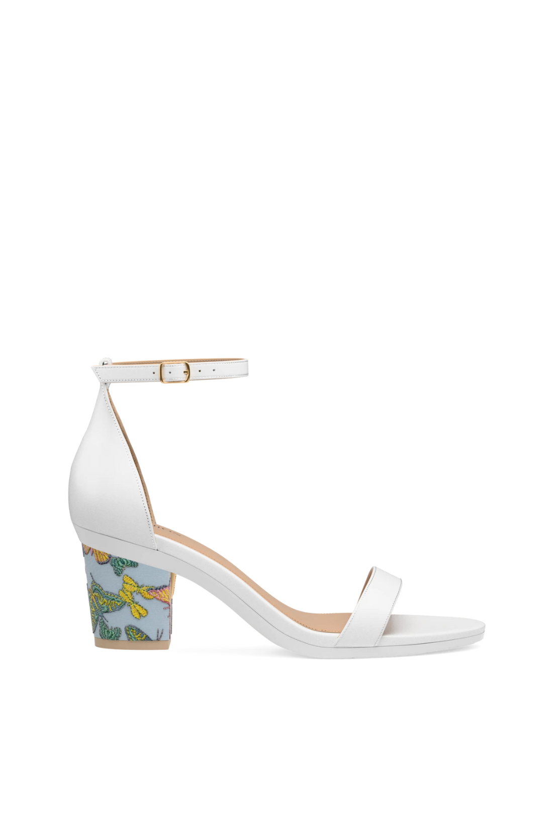 Block Heel Kit 3 Baby Blue Butterfly Embroidery