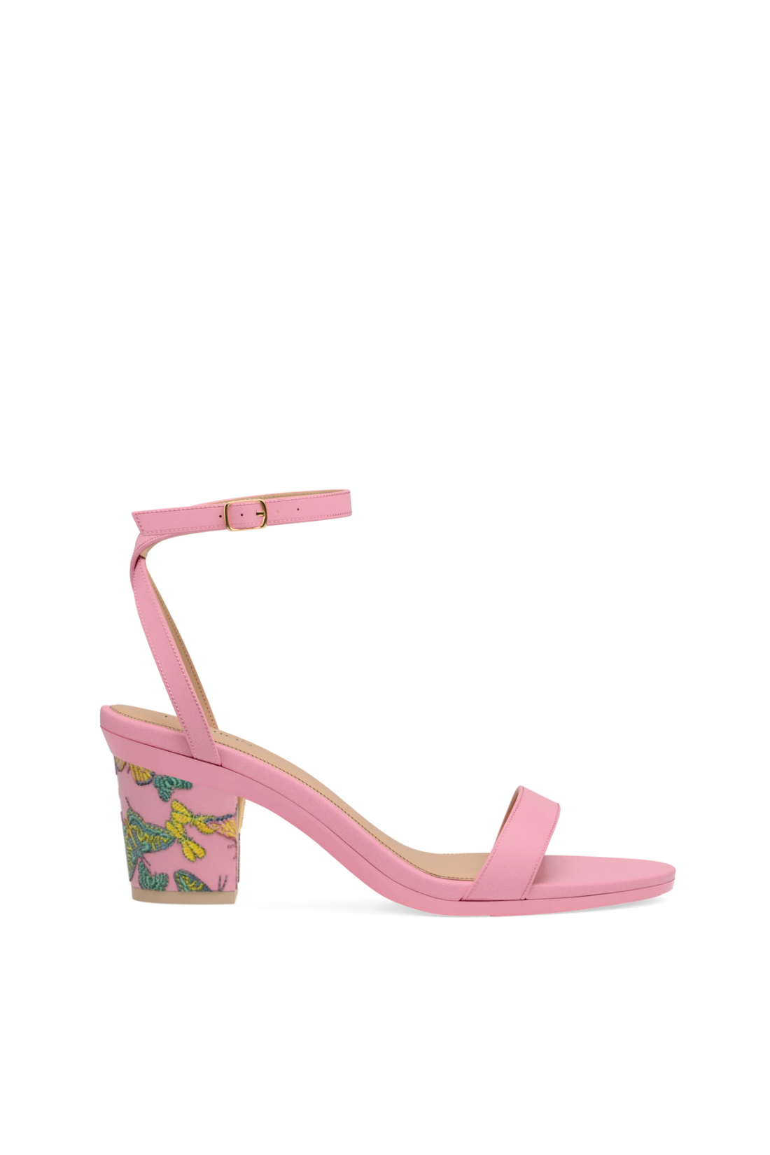 Block Heel Kit 3 Pink Butterfly Embroidery