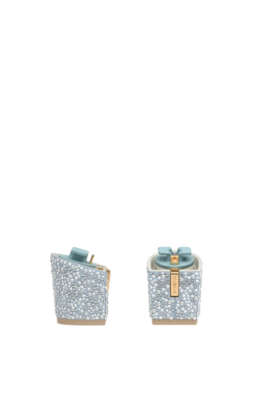 Block Heel kit Baby Blue Pearl & Rhinestone 3"