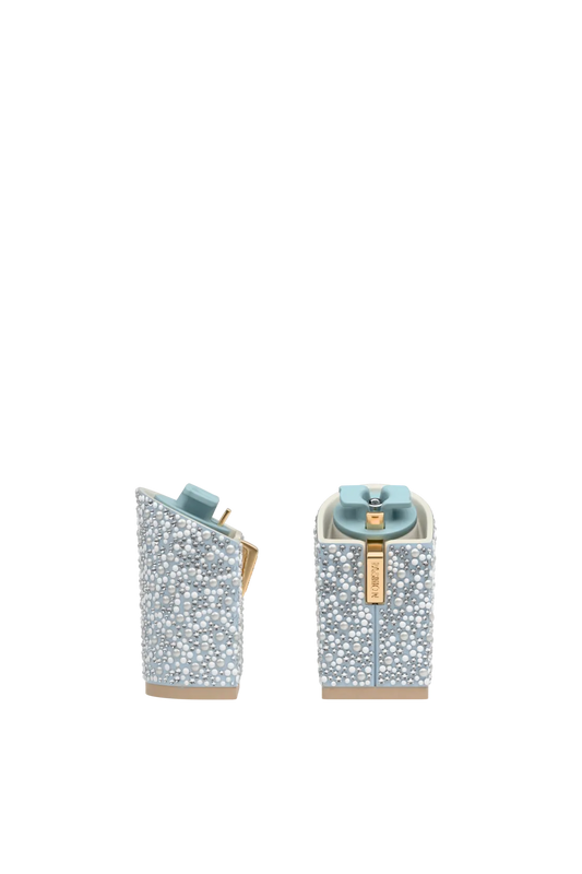Block Heel Kit Baby Blue Pearl & Rhinestone 4"