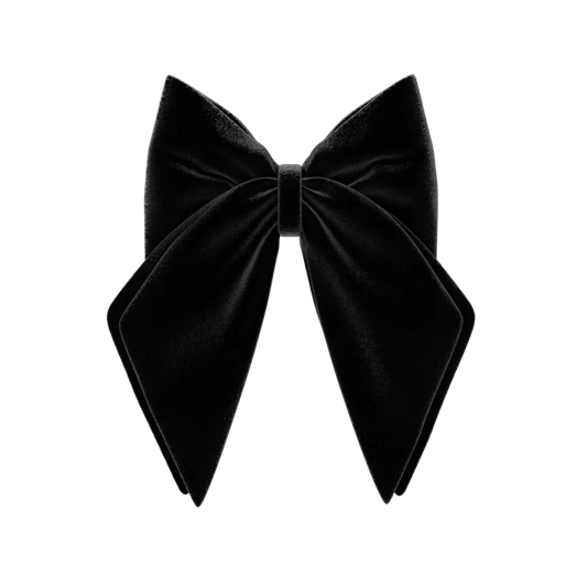 Bow Coal Velvet Clip