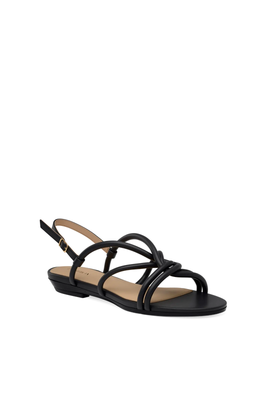 The Capri - Coal Vegan Leather Flat