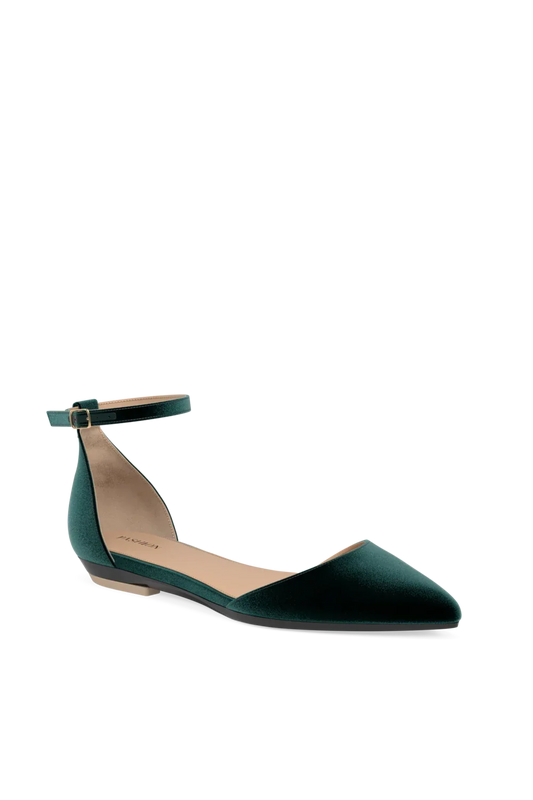 The D'Orsay - Forest Velvet Flat