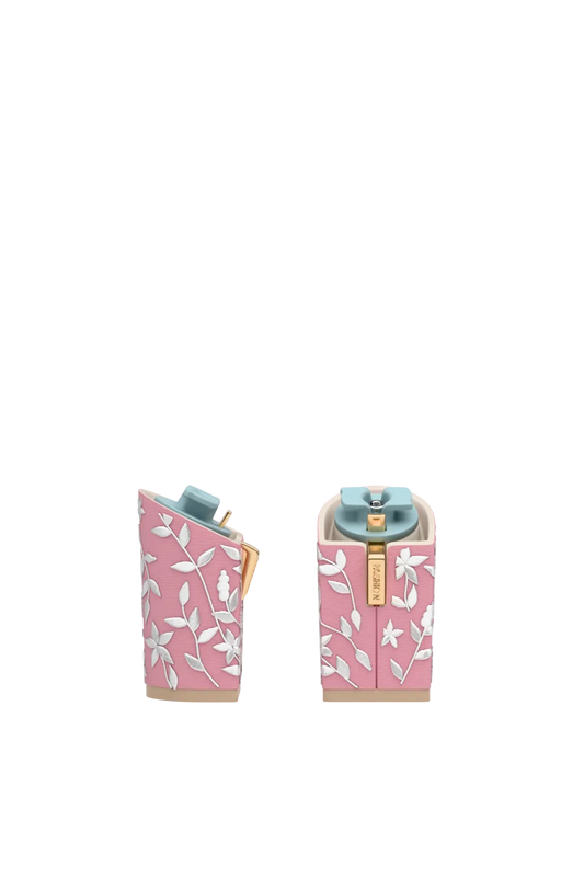 Block Heel Kit 4 Pink Floral Embroidery