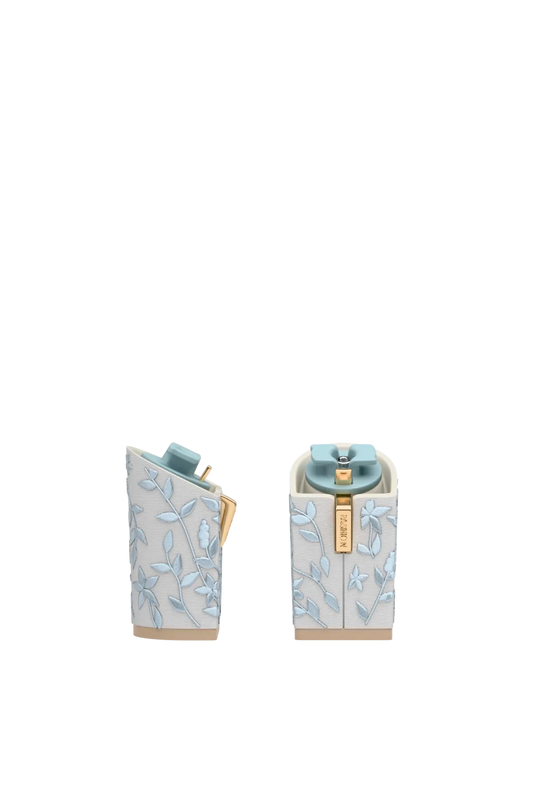 Block Heel Kit 4 White Floral Embroidery