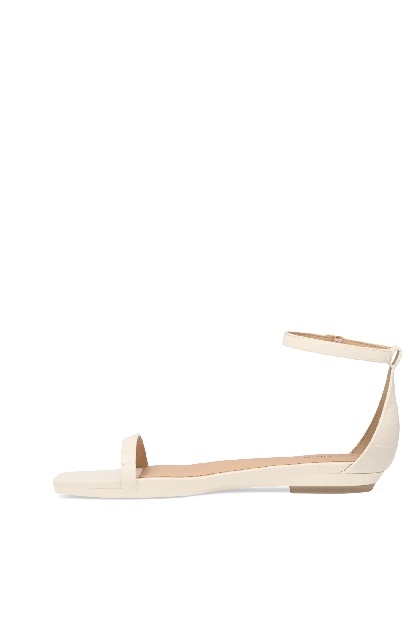 The Gigi - Ivory Crocodile Flat