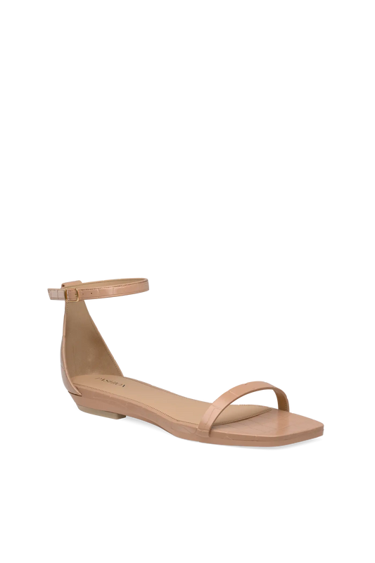 The Gigi - Latte Crocodile Flat