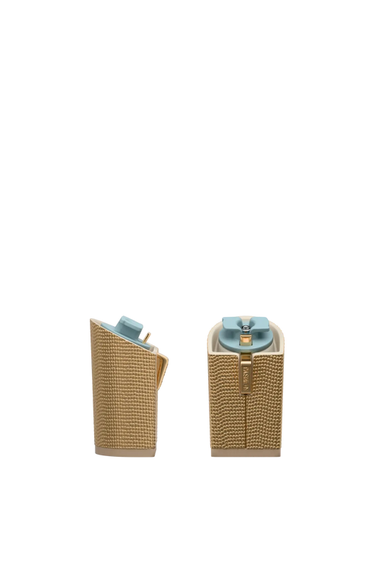 Block Heel Kit 4 Gold Metallic Snake