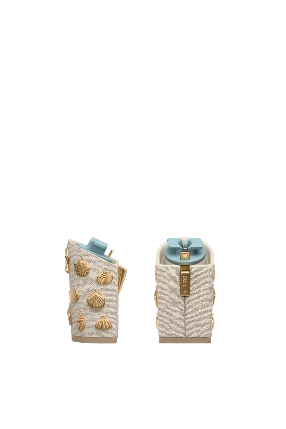 Block Heel Kit 4 Linen Gold Seashell Charm