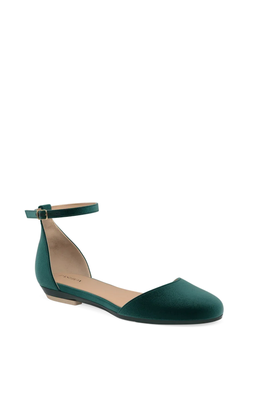 The Jocelyn - Forest Velvet Flat