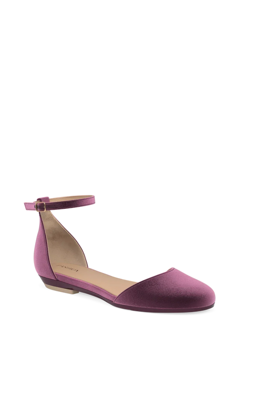 The Jocelyn - Sugar Plum Velvet Flat - FINAL SALE