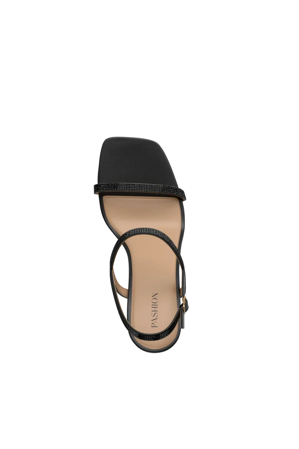 The Miranda - Coal Rhinestone Flat