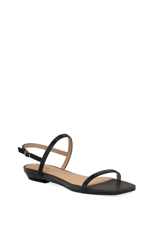 The Miranda - Coal Rhinestone Flat