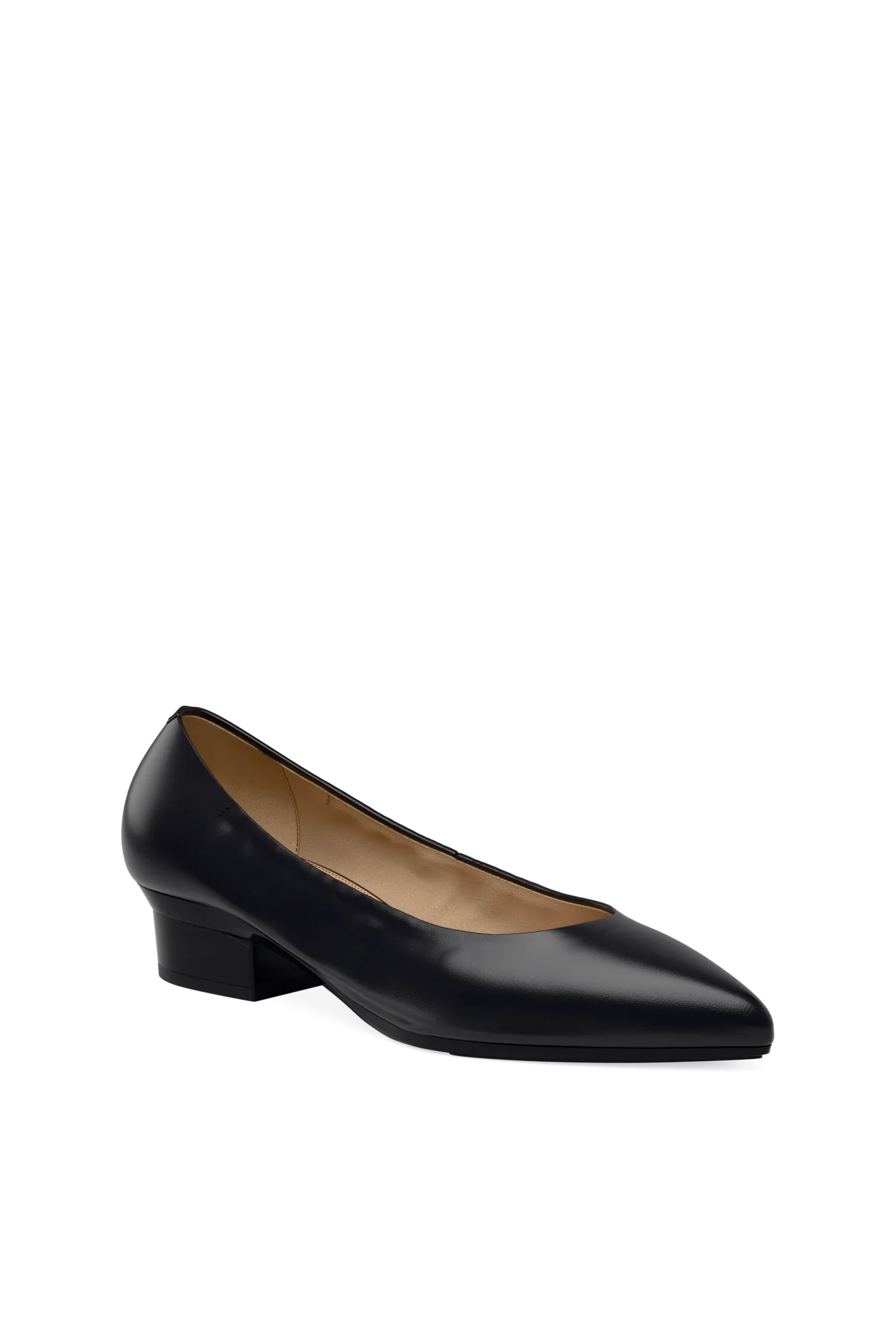 The Pump Wide Width - Coal Stretch Leather Flat