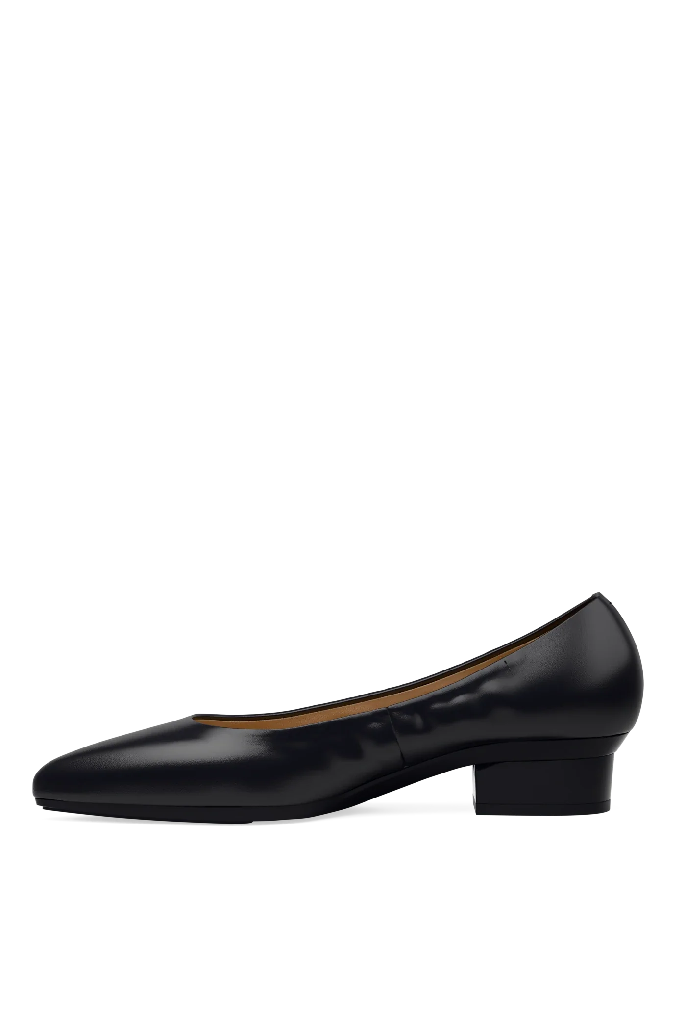 The Pump Wide Width - Coal Stretch Leather Flat