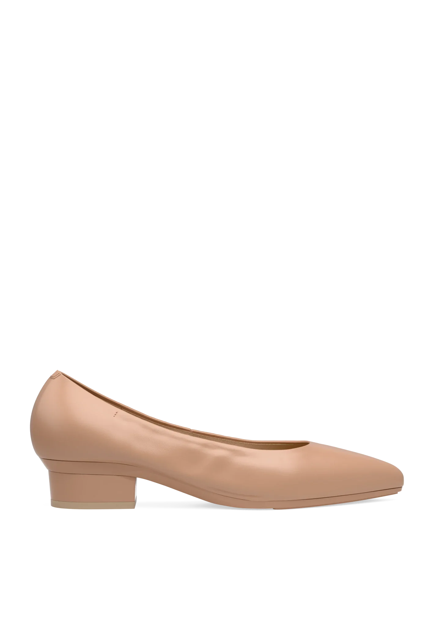 The Pump Wide Width - Latte Stretch Leather Flat