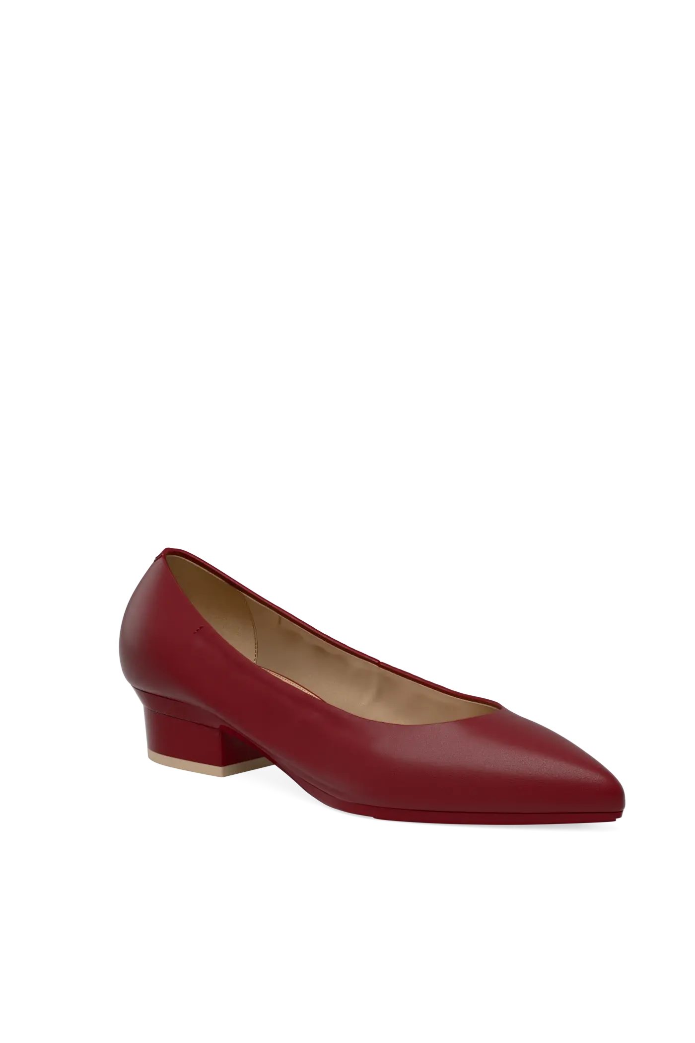 The Pump - Merlot Stretch Leather Flat