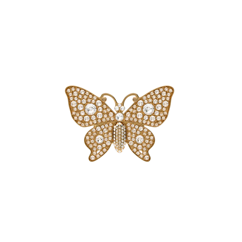 Rhinestone Butterfly Gold Toe Clip