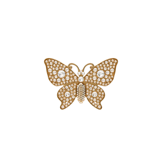 Rhinestone Butterfly Gold Toe Clip