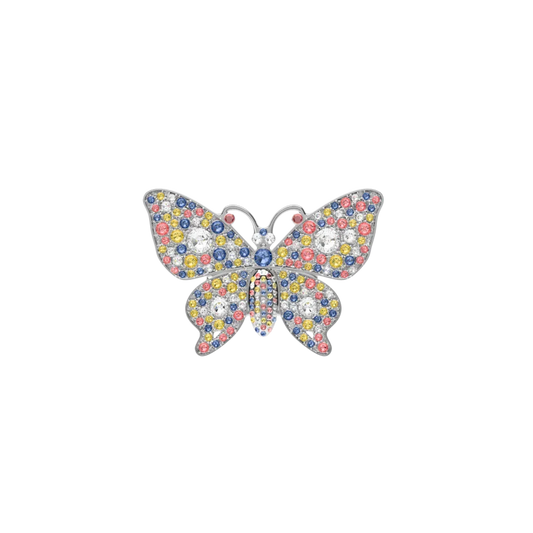 Rhinestone Butterfly Silver Multi Toe Clip