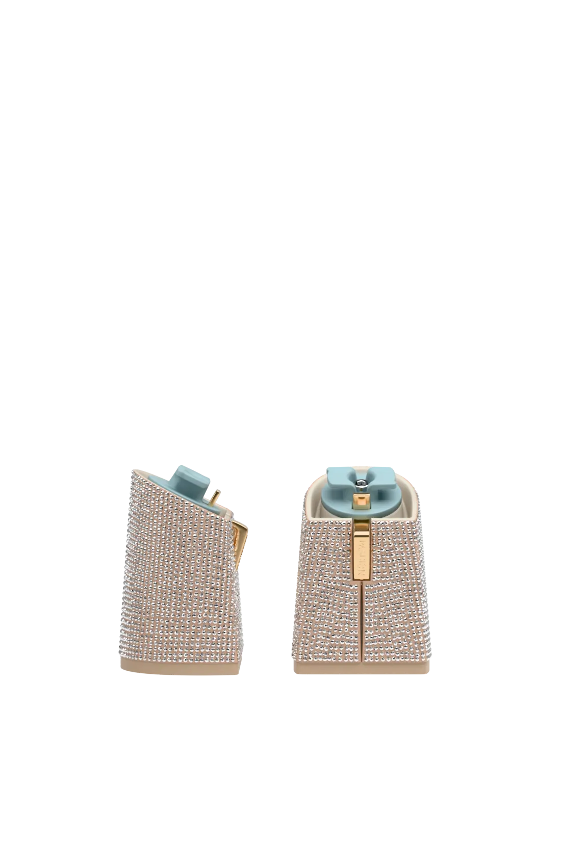 Flare Block Heel Kit 4 Sand Rhinestone