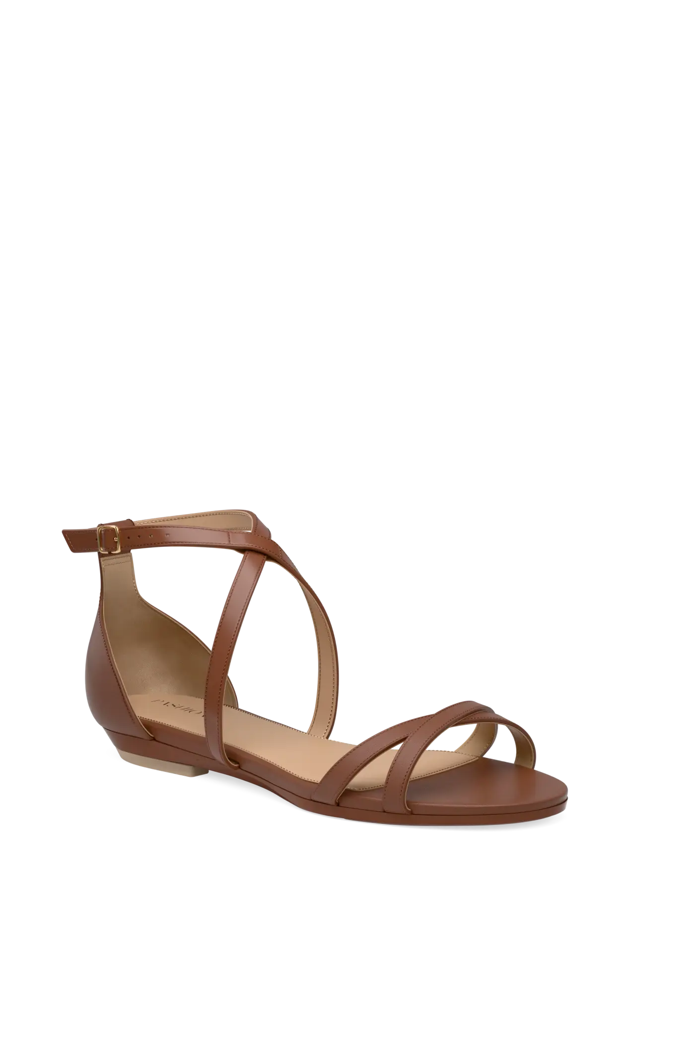 The Sandy - Walnut Leather Flat