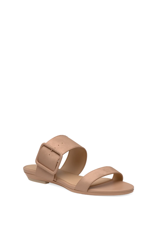 The Buckle Slide - Latte Suede