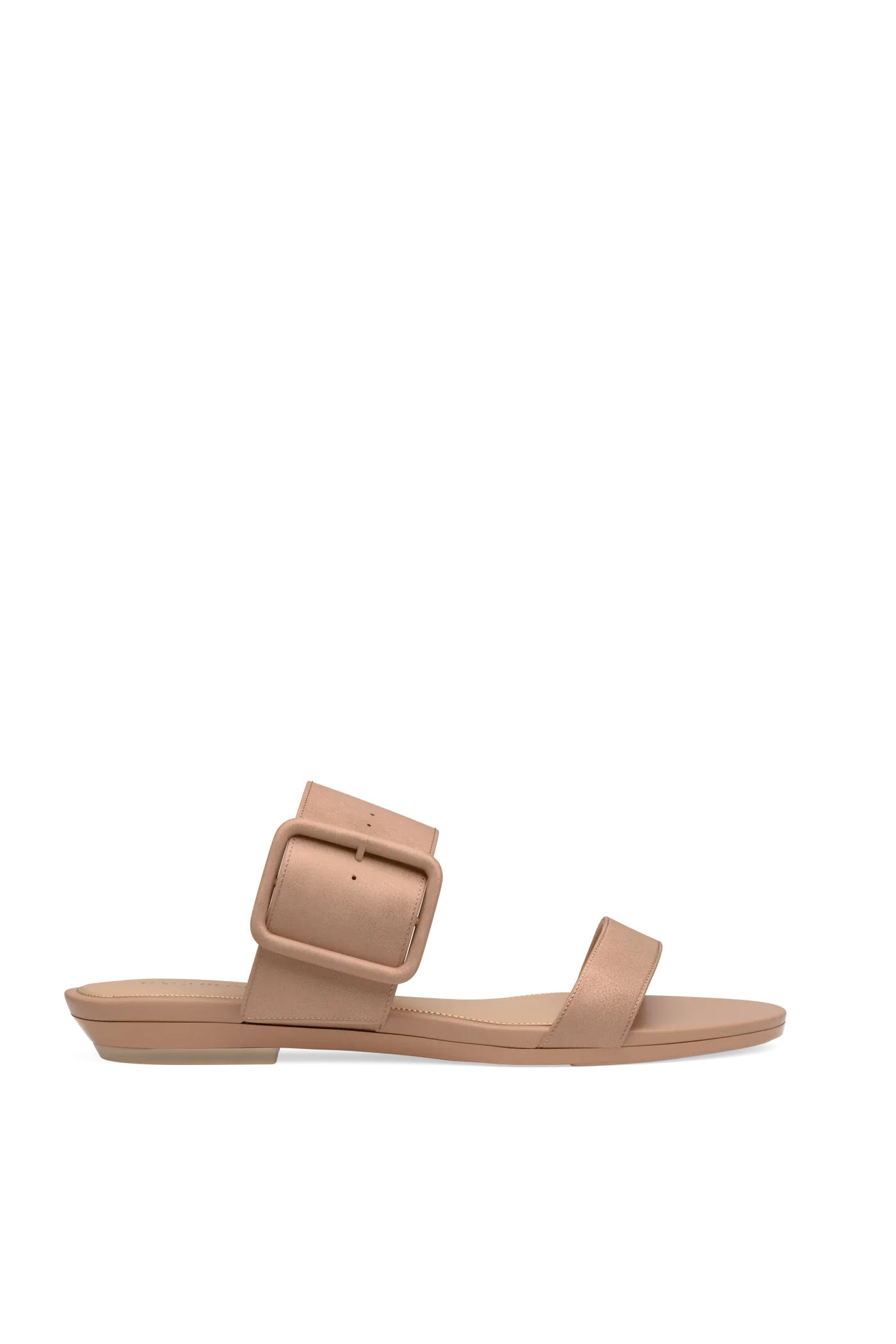 The Buckle Slide - Latte Suede
