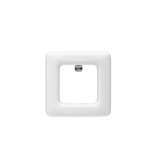 Square White Leather Toe Clip
