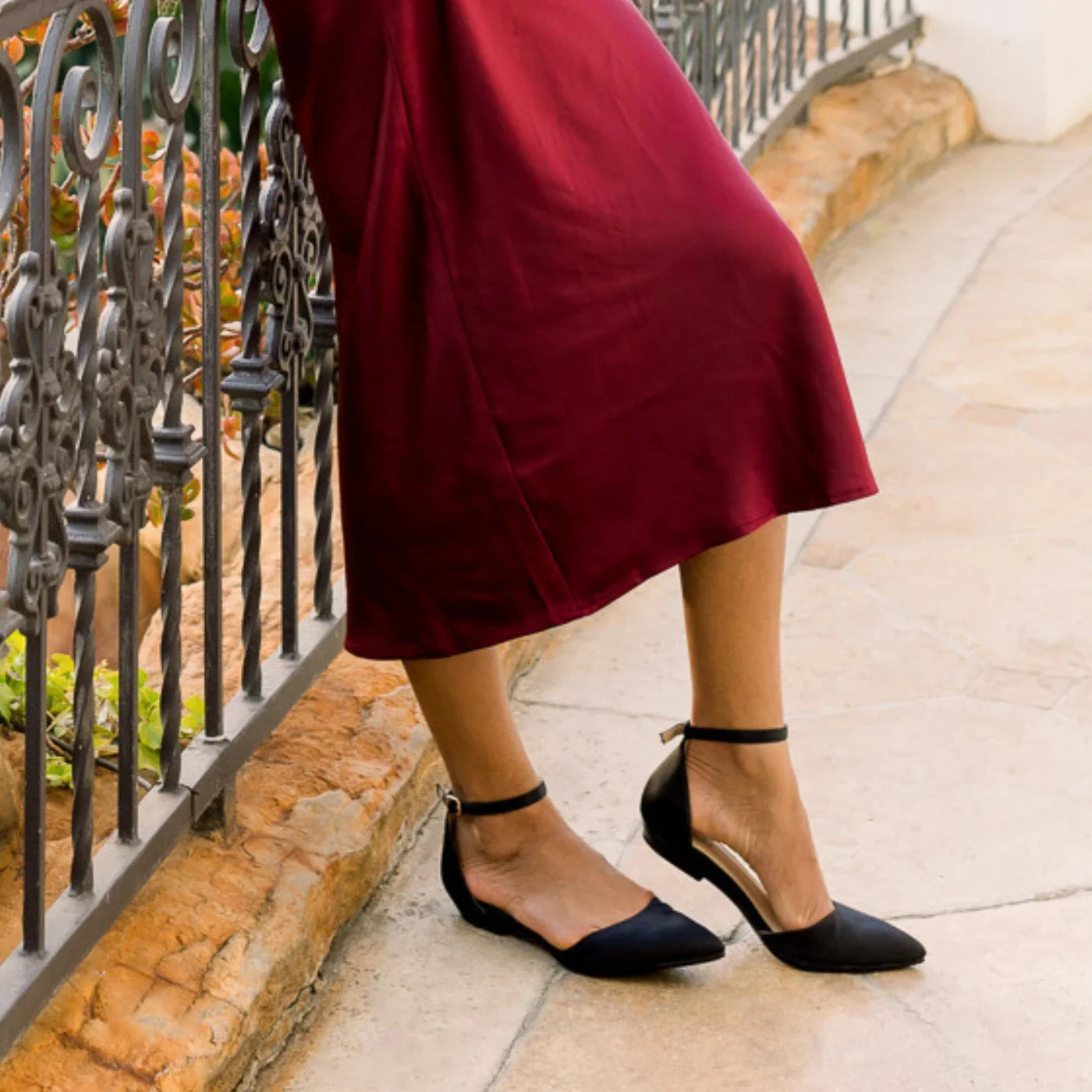 The D'Orsay - Coal Satin Flat - FINAL SALE