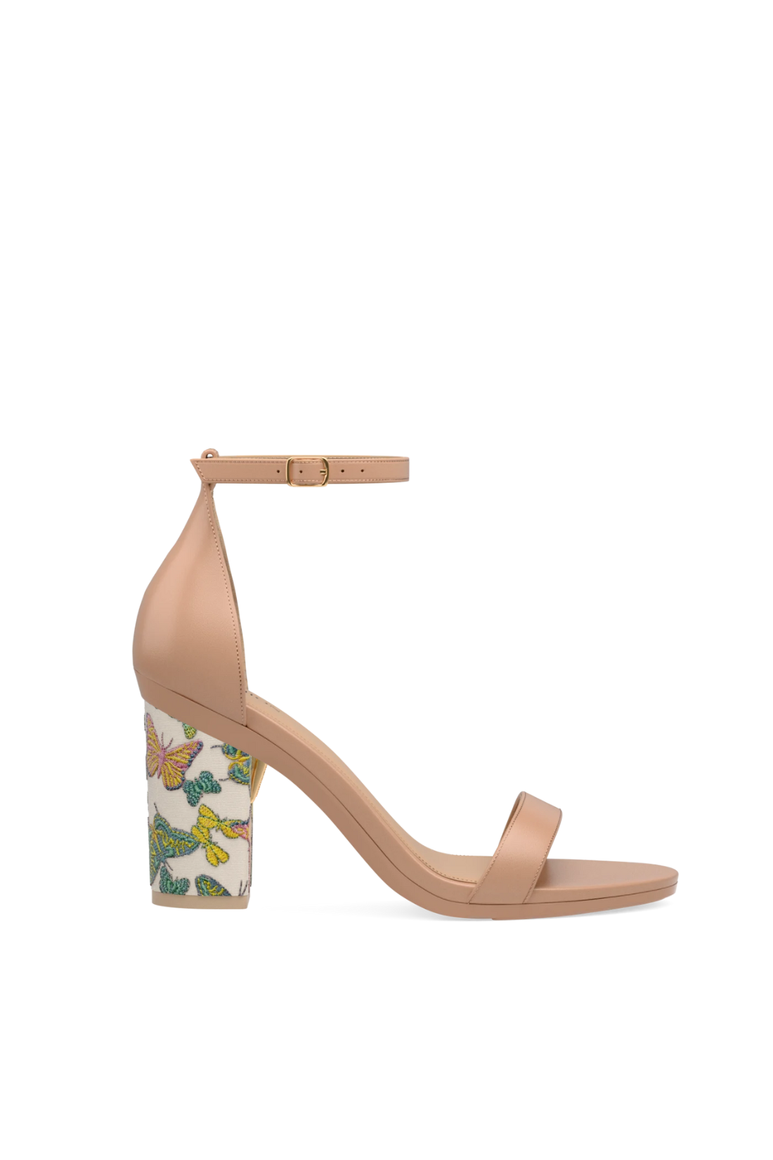 Block Heel Kit 4 Ivory Butterfly Embroidery