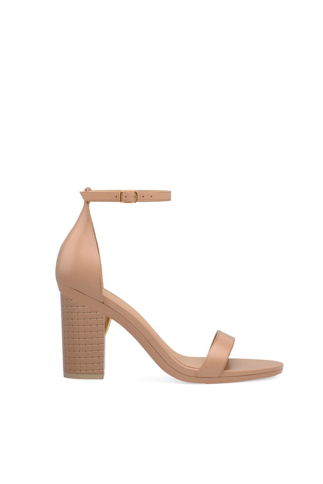 Block Heel Kit 4 Latte Woven Leather