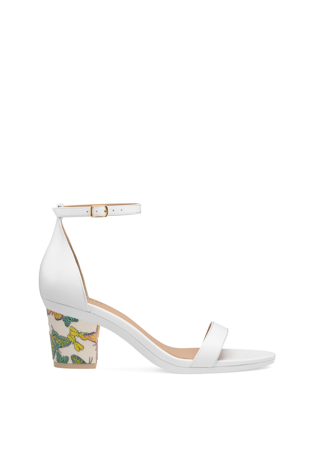 Block Heel Kit 3 Ivory Butterfly Embroidery