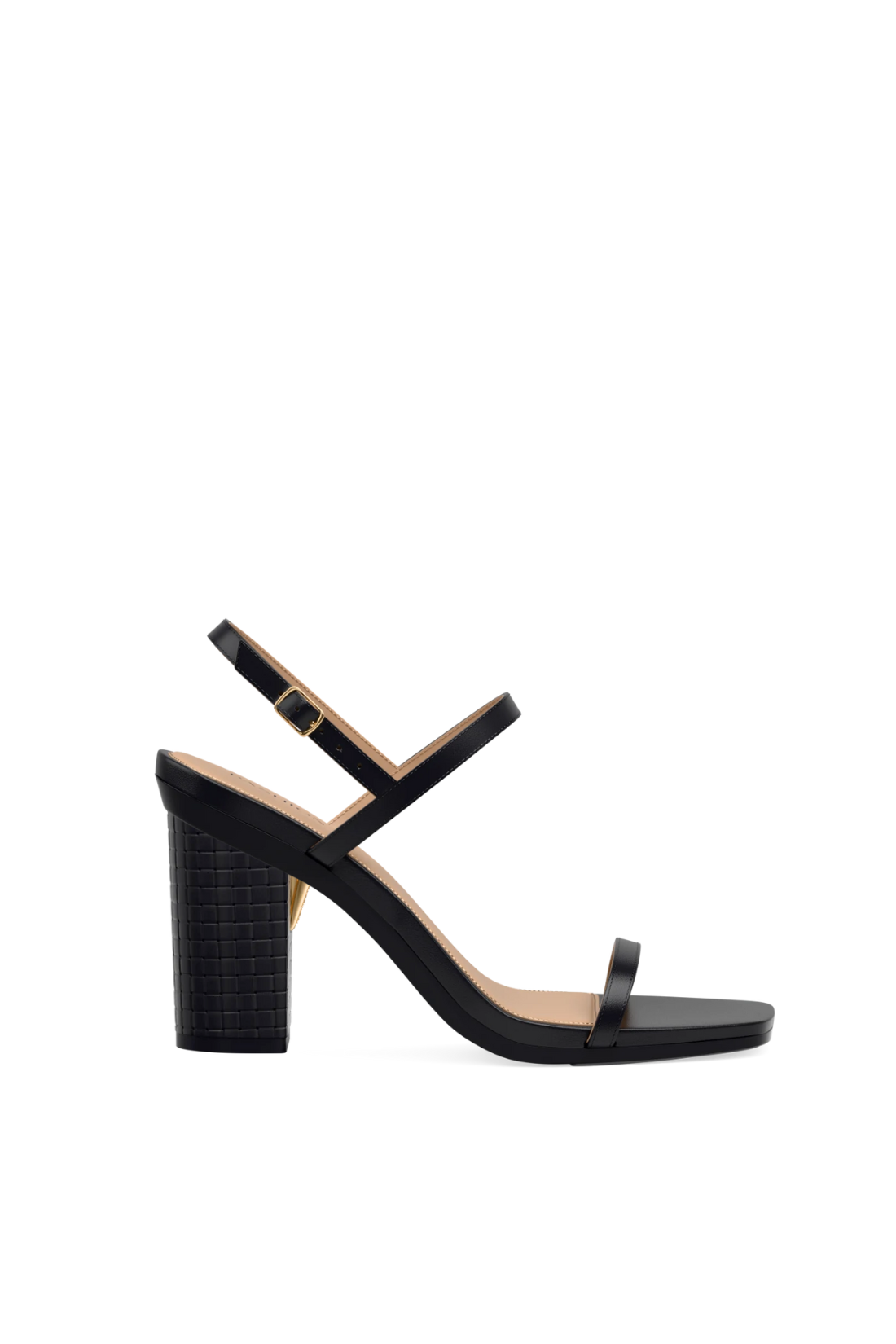 Block Heel Kit 4 Coal Woven Leather